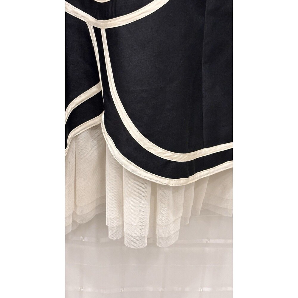 WD.NY Strapless Silk Dress Size 10 Black White Cocktail Fit & Flare - Picture 4 of 11
